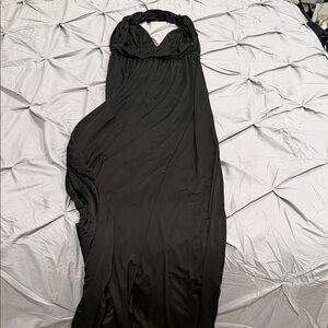 Elegant Black Halter Dress